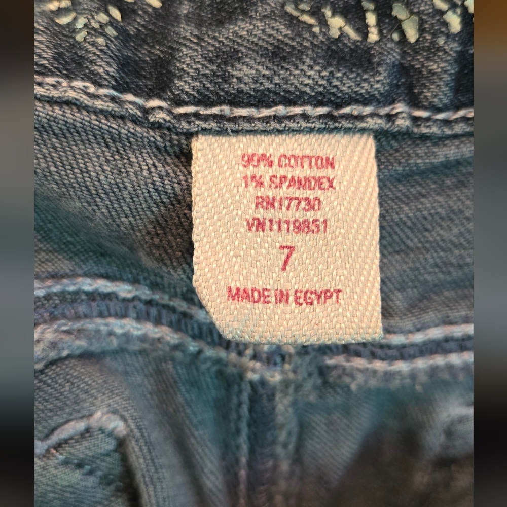 Mossimo Supply Co. Junior Skinny Jeans Dark Blue Sz7 - Picture 7 of 8